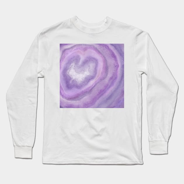 Amethyst Geode Long Sleeve T-Shirt by lizzyad